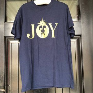 Navy nativity tee shirt, Gildan heavy cotton, M